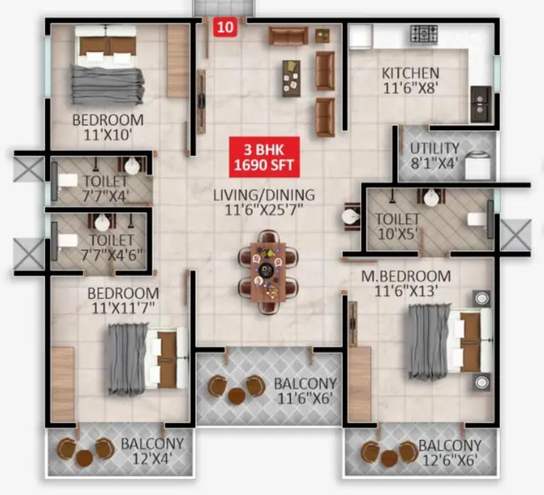Dwarakamai Zenith Heights Floorplan-4